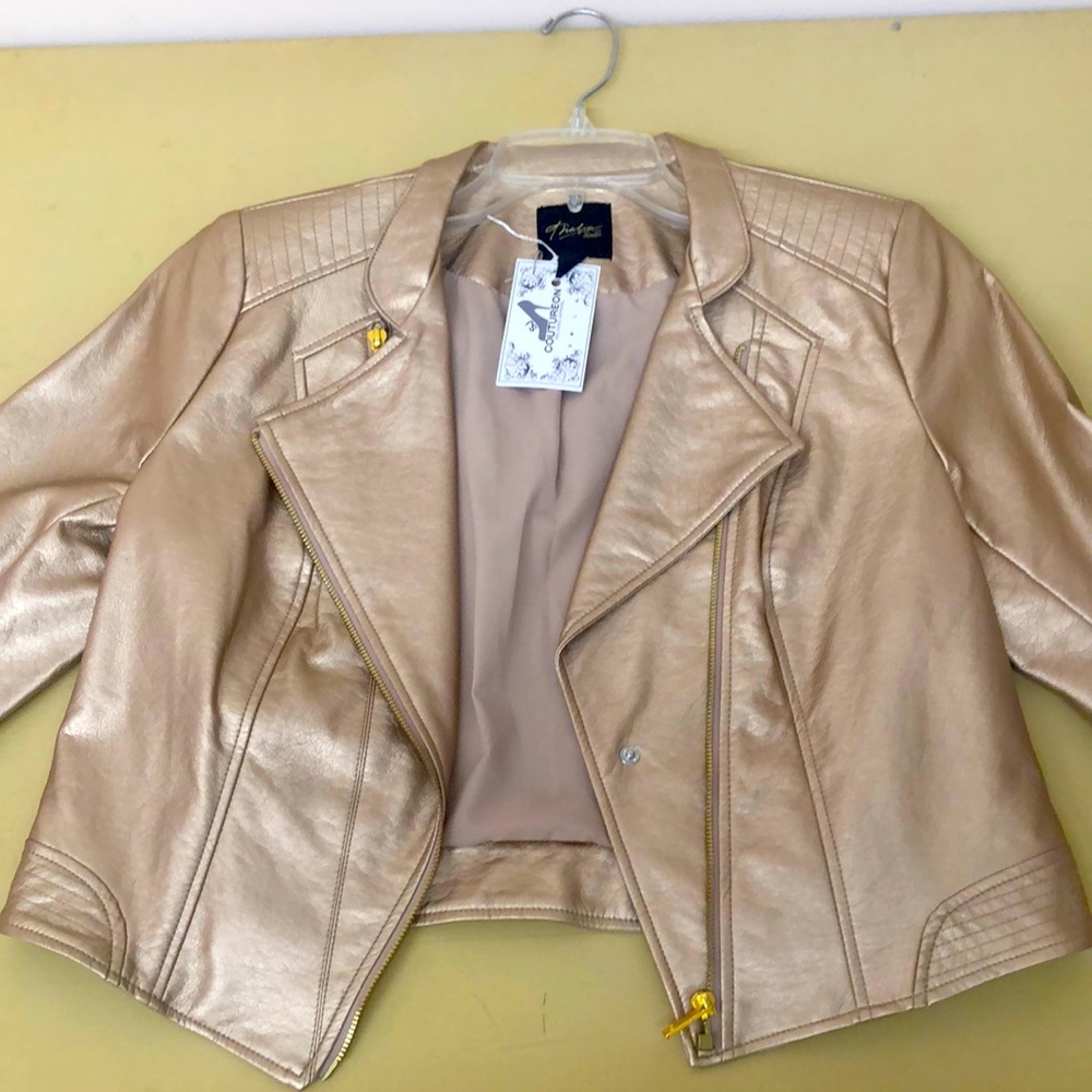 Women’s Metallic Leather Jacket